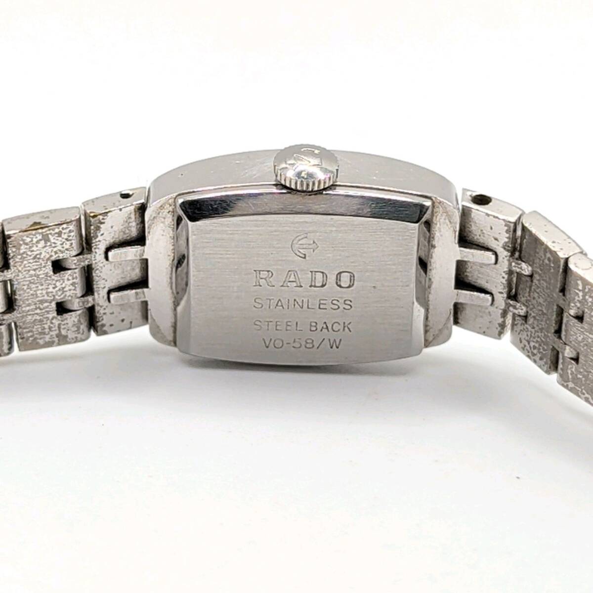 Rado V0-58 Watch Hand-winding Ladies Square Silver Y2K 00S Vintage ラドー 時計 手巻き式 レディース スクエア シルバー 不動品_画像7