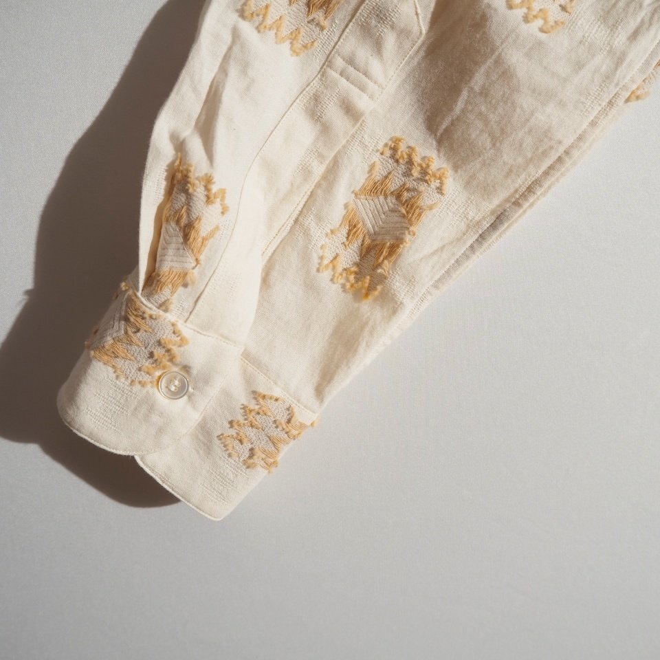 C6019P ▼seya. セヤ × Bechics ベシックス▼ ETERNAL SHIRT Turkish jacquard ジャカード エターナル シャツ アイボリー 2 mks_画像5