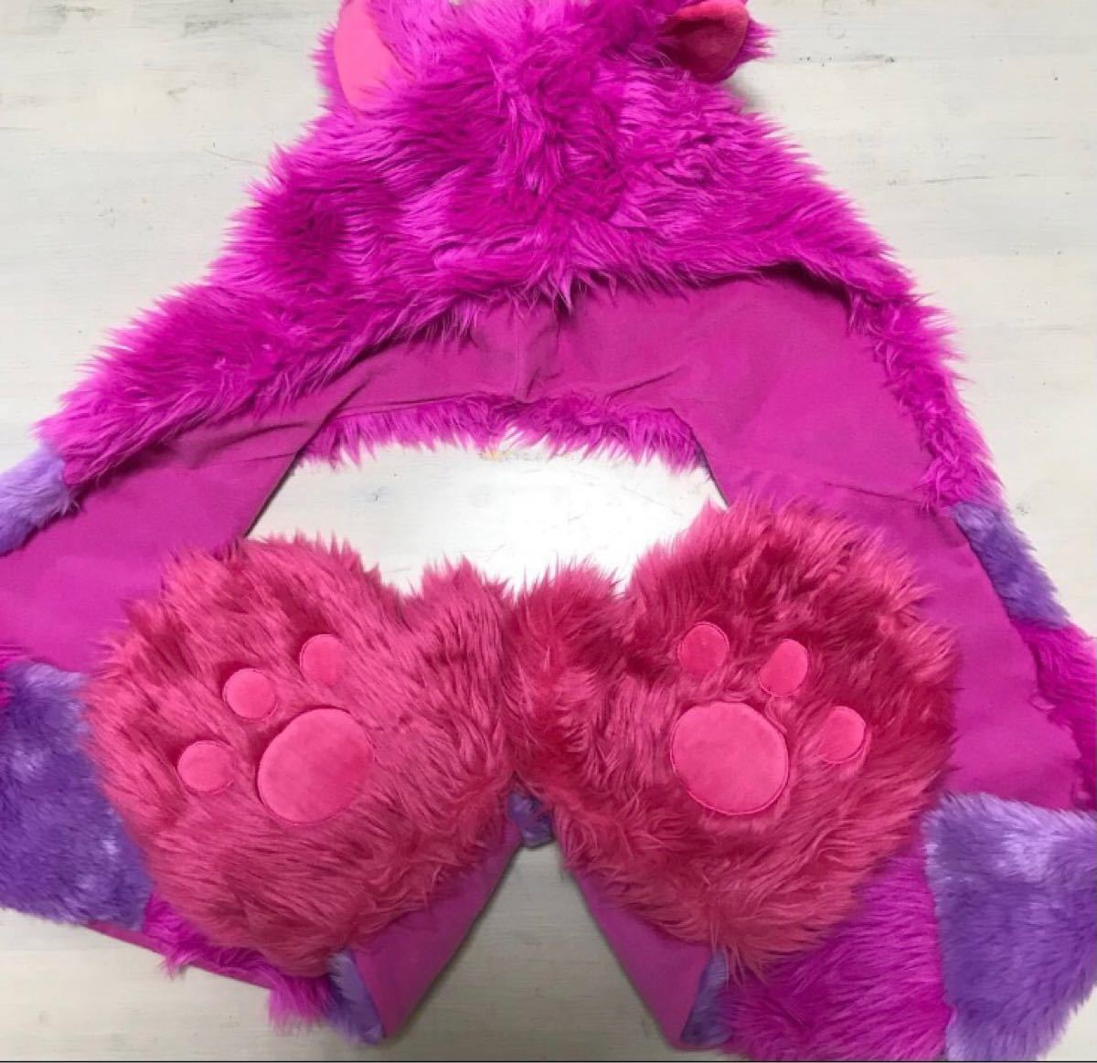 ディズニーリゾート 冬季限定 チシャ猫 ファンキャップ フード付きマフラー 手袋 チェシャ猫 不思議の国のアリス