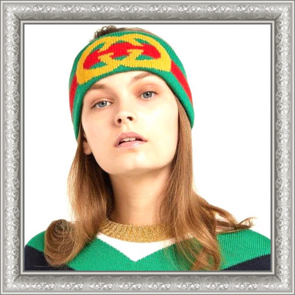 GUCCI グッチ ヘアバンド GG インターロッキング シェリー グリーン M 524753