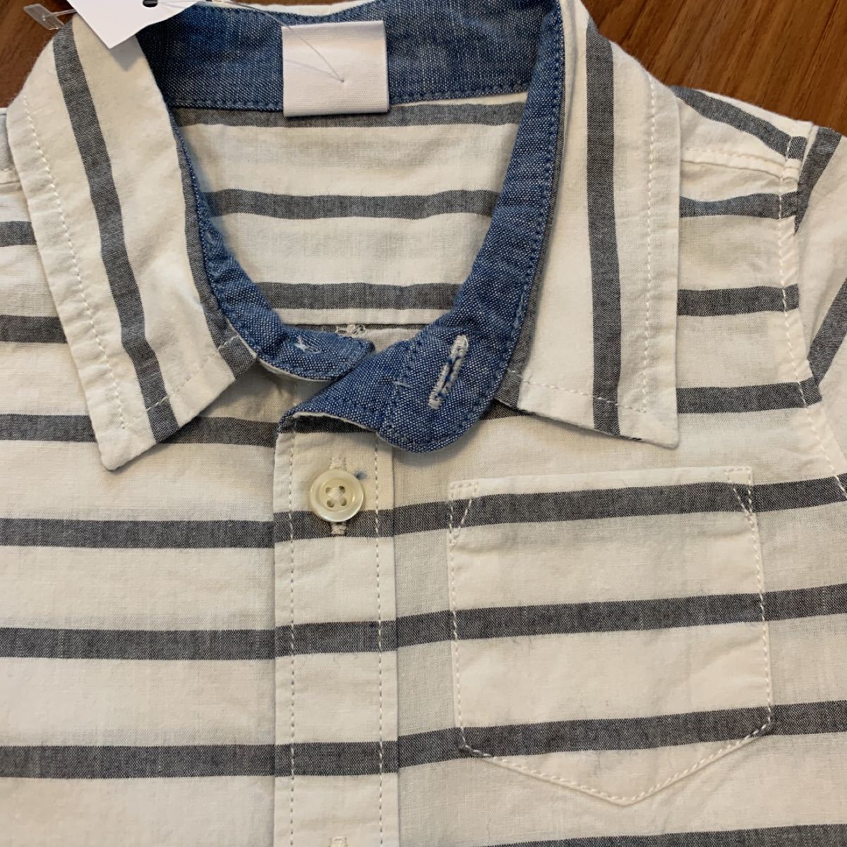 【新品】baby GAP ベビーギャップ 半袖 ショートオール ロンパース 綿 80cm 男の子 パンツ ボーダー