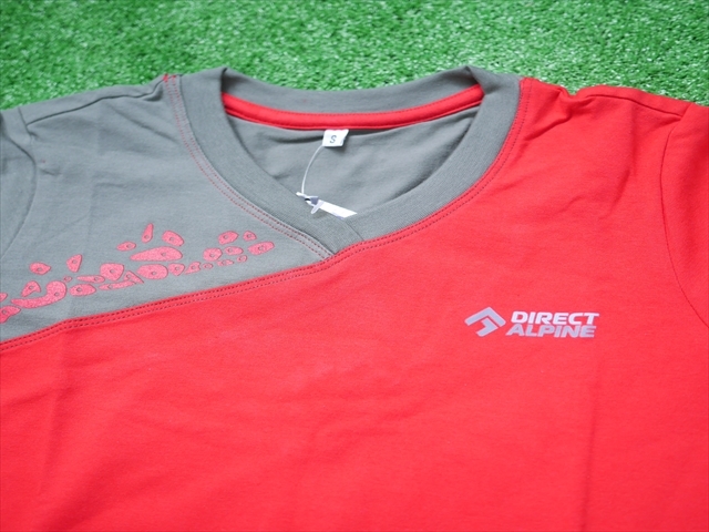 Direct Alpine T-shirt LOTOS 1.0 red/slate S Cotton100 ダイレクトアルパイン Tシャツ レッド/グレー Sサイズ レディース 綿100%_画像3