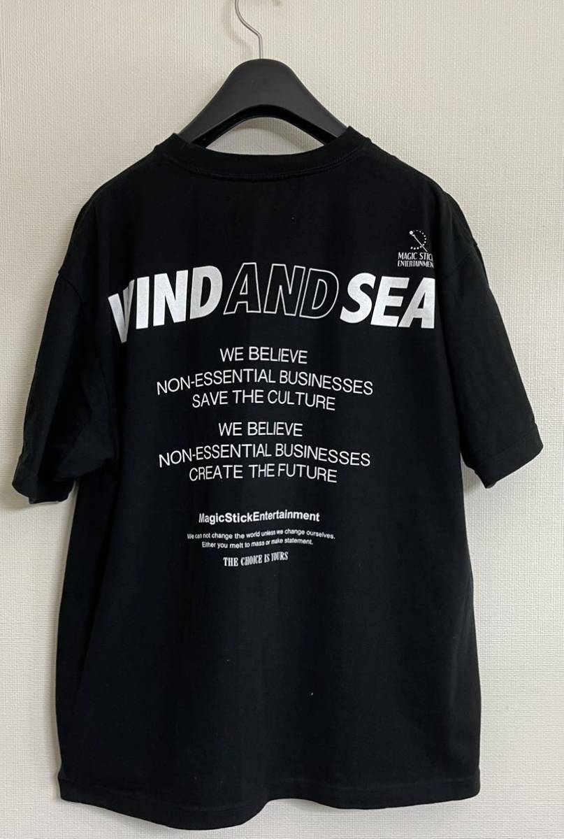 WIND AND SEA ウィンダンシー MAGIC STICK × WDS T SHIRT Tシャツ カットソー 半袖 マジックスティック　ブラック_画像2
