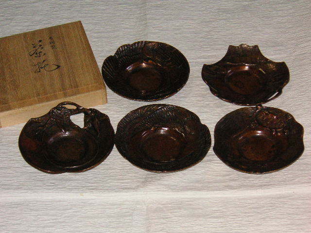 日本価格ヤフオク! - 茶托 木越三右衛門 共箱 釜師 茶道具 5客揃 図替