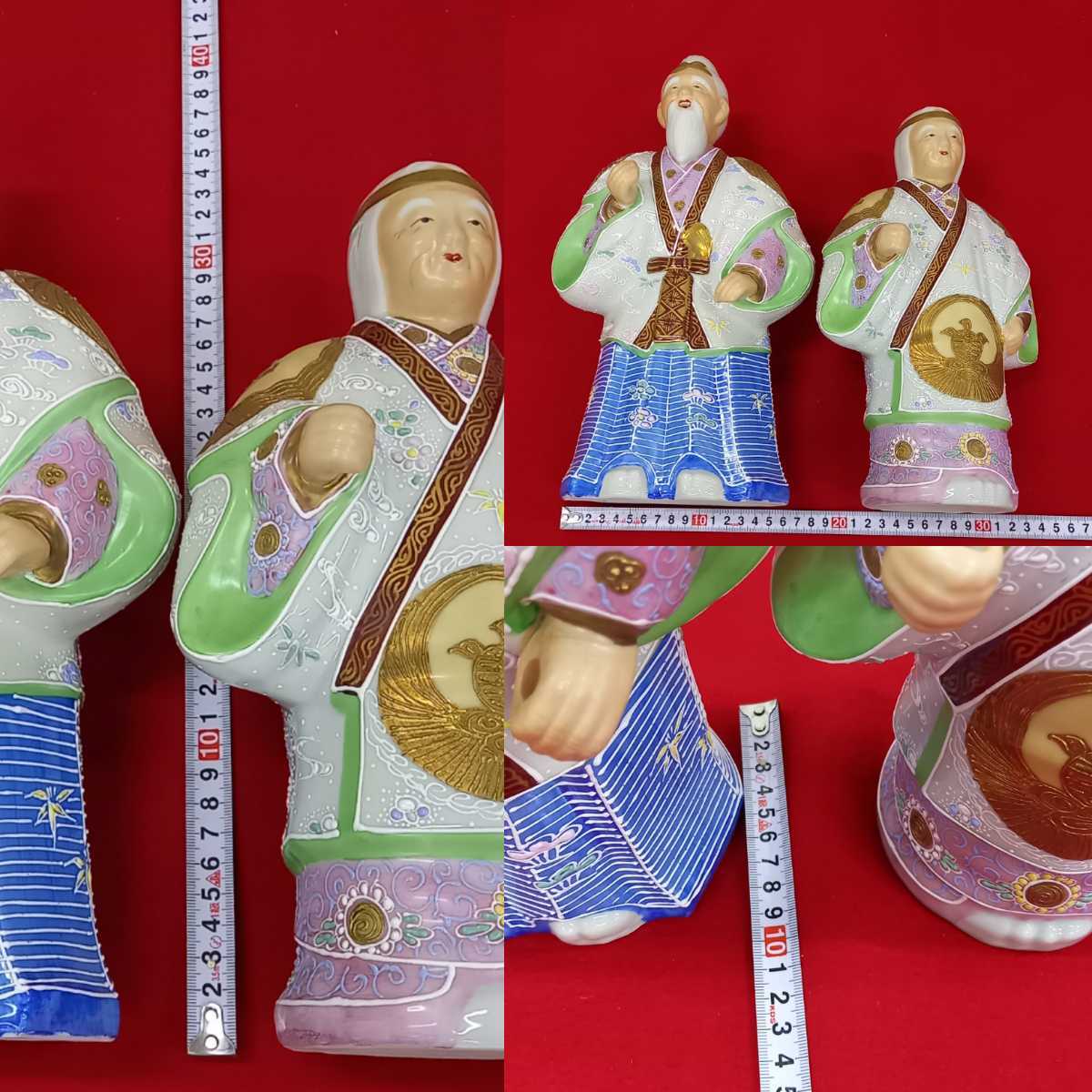 近-263〉【九谷焼 長峰】 翁媼 高砂 陶器 美術品 工芸品古風 近-263〉【九谷焼 長峰】 翁媼 高砂 陶器 美術品 工芸品古風