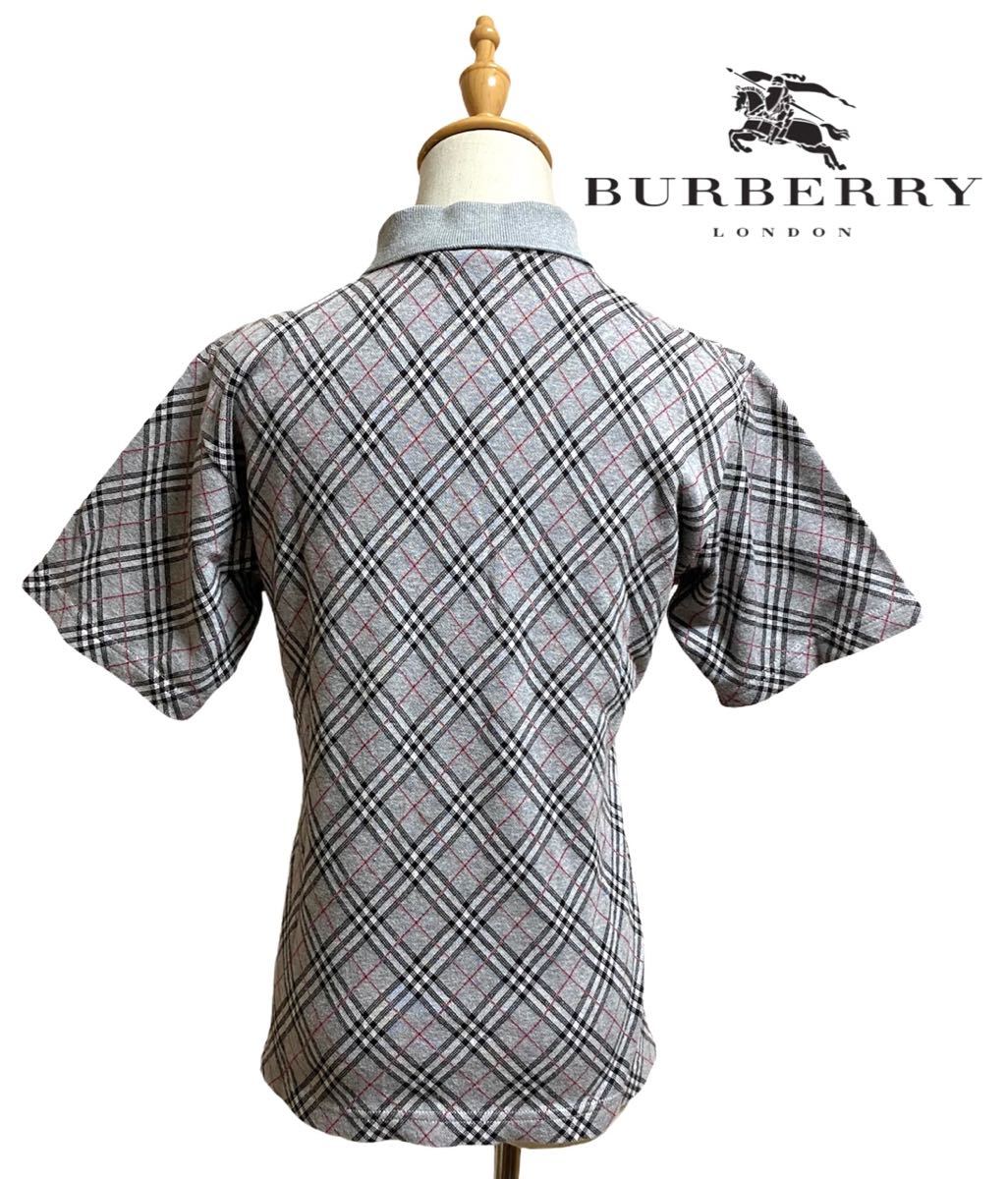 【ブランドロゴ金釦】BURBERRY LONDON バーバリーロンドン ノバチェック ポロシャツ