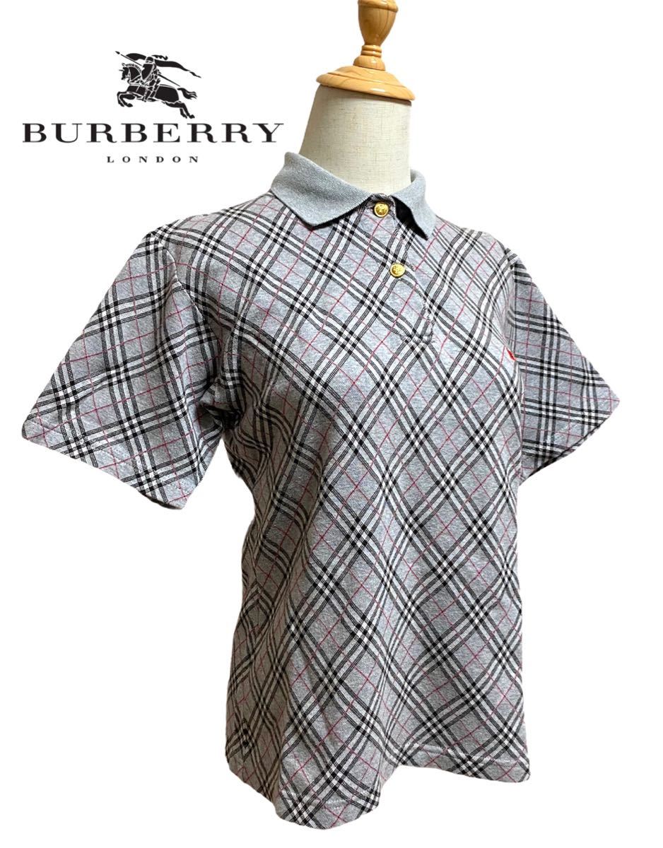 【ブランドロゴ金釦】BURBERRY LONDON バーバリーロンドン ノバチェック ポロシャツ