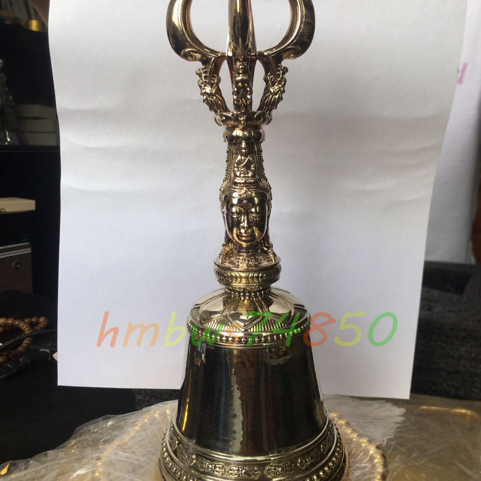 密教法具 寺院仏具」 極上品 金剛鈴 観音菩薩形 仏具 銅製 磨き 密教法具 寺院仏具」 極上品 金剛鈴 観音菩薩形 仏具 銅製 磨き