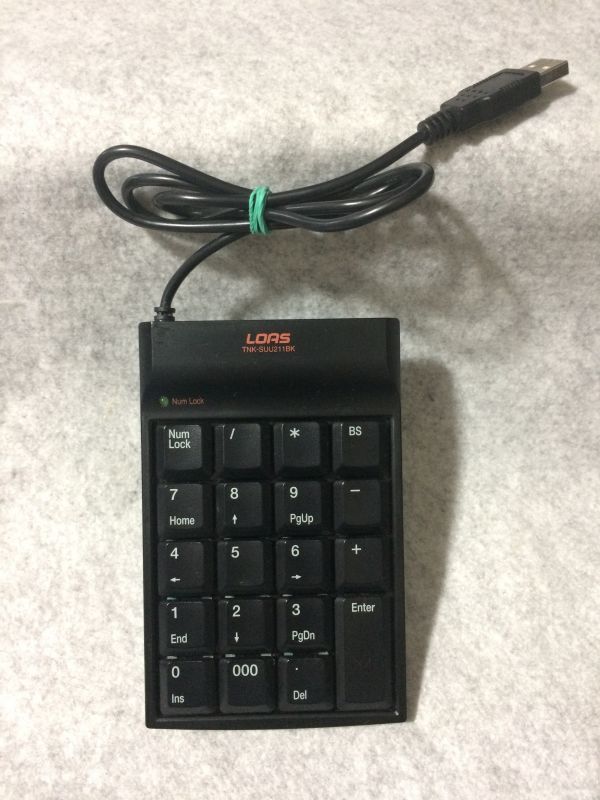 LOAS テンキーボード TNK-SUU211BK USBハブ内蔵USBテンキー テンキー