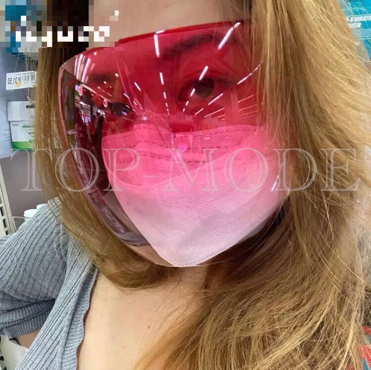 【ピンクグラデーション】おしゃれフェイスサングラス男性女性2021高級ブランド特大保護メガネ