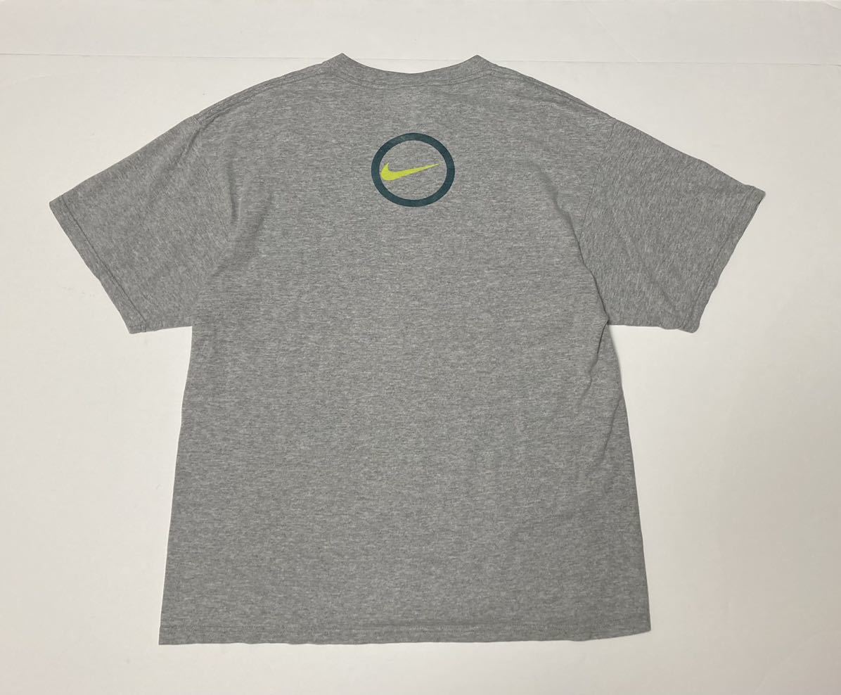 90s 90年代 ナイキ NIKE M スウォッシュ ロゴ プリント tシャツ TEE グレー 灰 半袖 ビックスウッシュ スウッシュ ビックスオッシュ_画像2