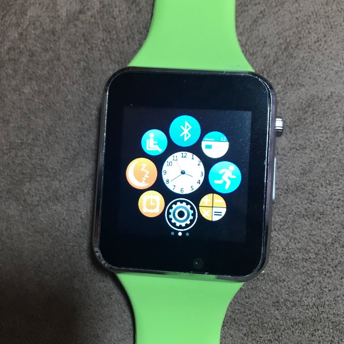 スマートウォッチ　 腕時計　Android   Bluetooth   アンドロイド　黄緑