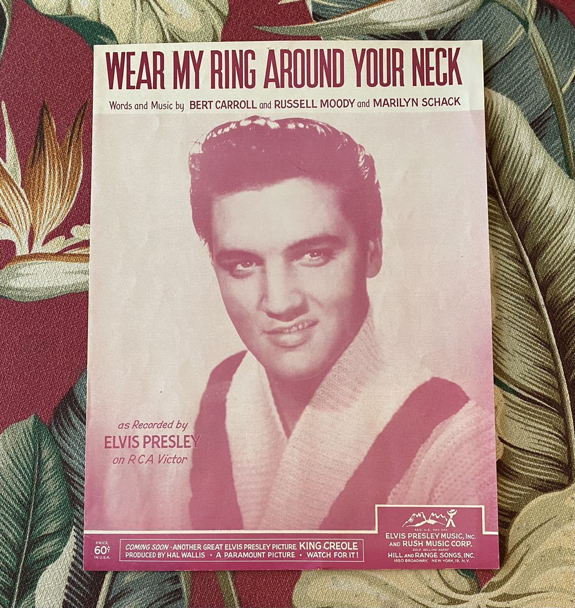 ELVIS PRESLEY WEAR MY RING AROUND YOUR NECK Sheet Music ロカビリー エルビスプレスリー_画像1