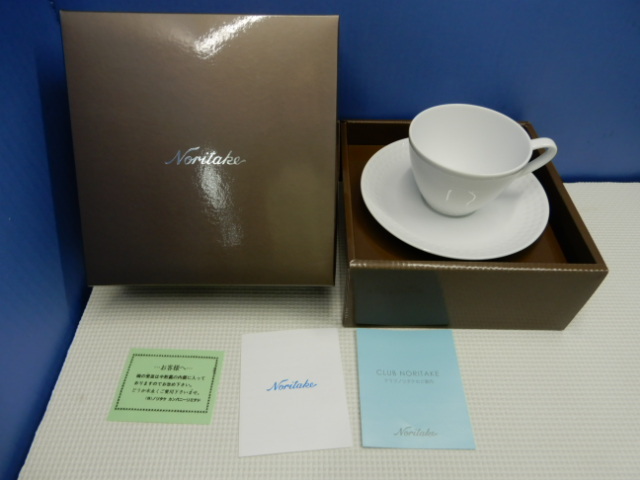 #123 未使用品 Noritake ノリタケ リズモ ホワイト ティー＆コーヒー碗皿 1客 スリランカ製_画像2