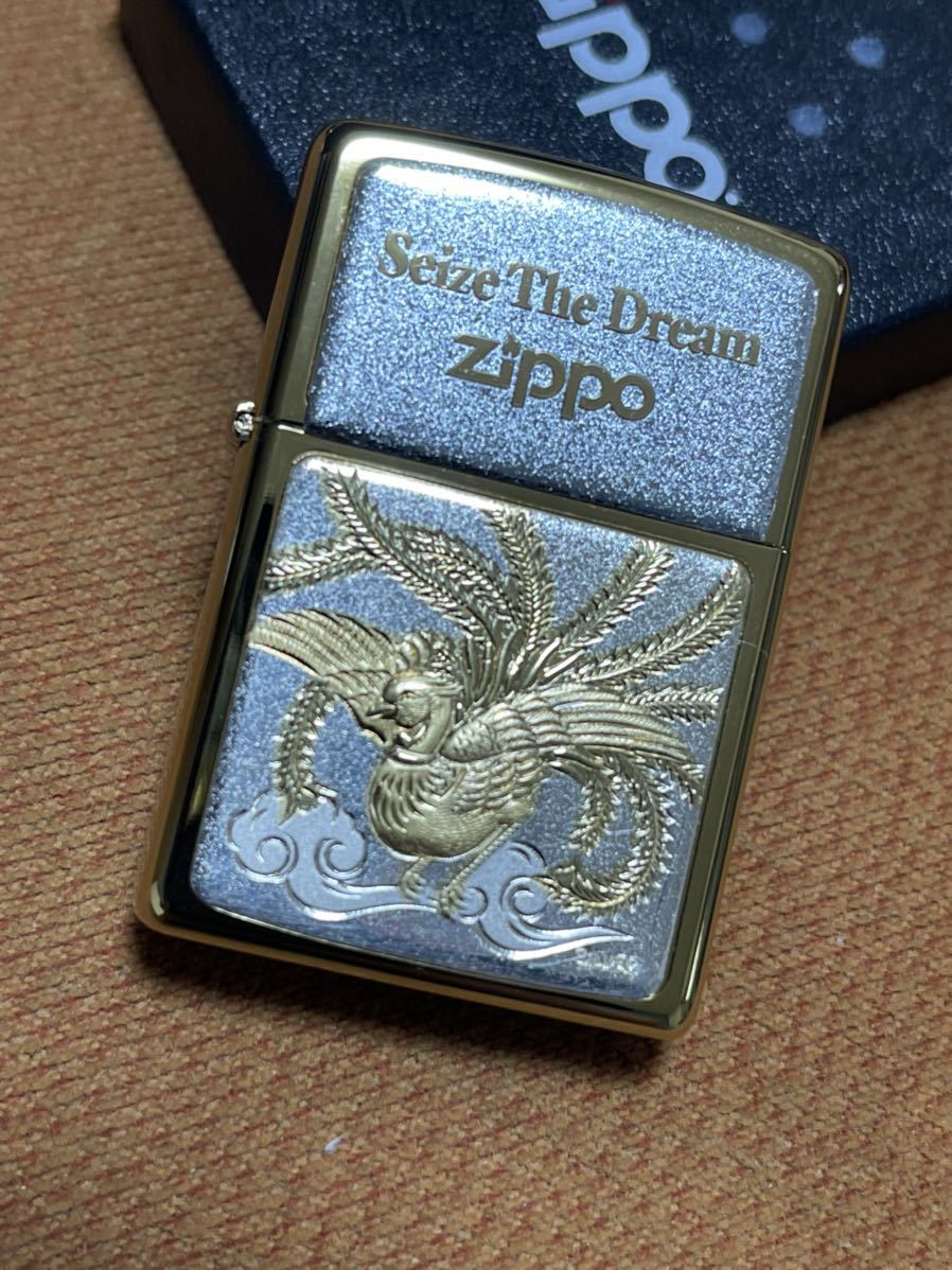 未使用品 ライター ジッポー zippo 鳳凰 Seize The Dream 純銀プレート 2014年製