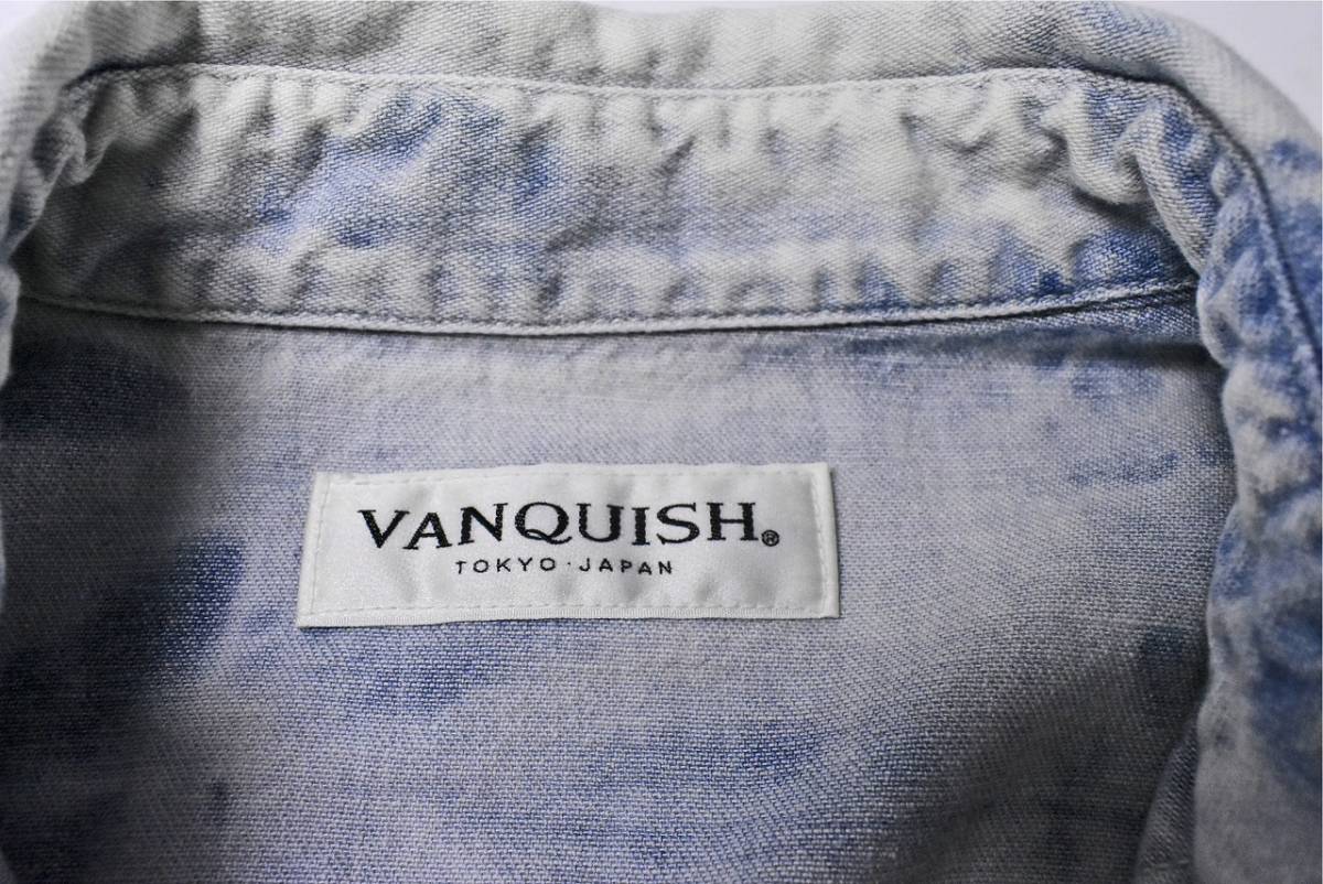 VANQUISH ★ ヴァンキッシュ ★ ダンガリーシャツ ★ M ★ VJS1111 ★ 綿100% ★ 日本製 ★ デニムシャツ ★ 中古品 ★_画像7