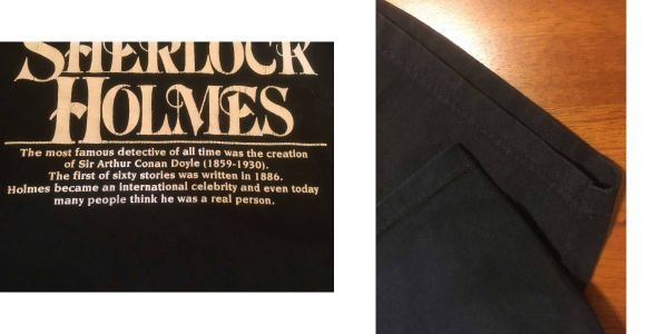 古着 シャーロック・ホームズ コナン・ドイル Tシャツ ワトソン モリアーティ XL 黒 小説_画像9