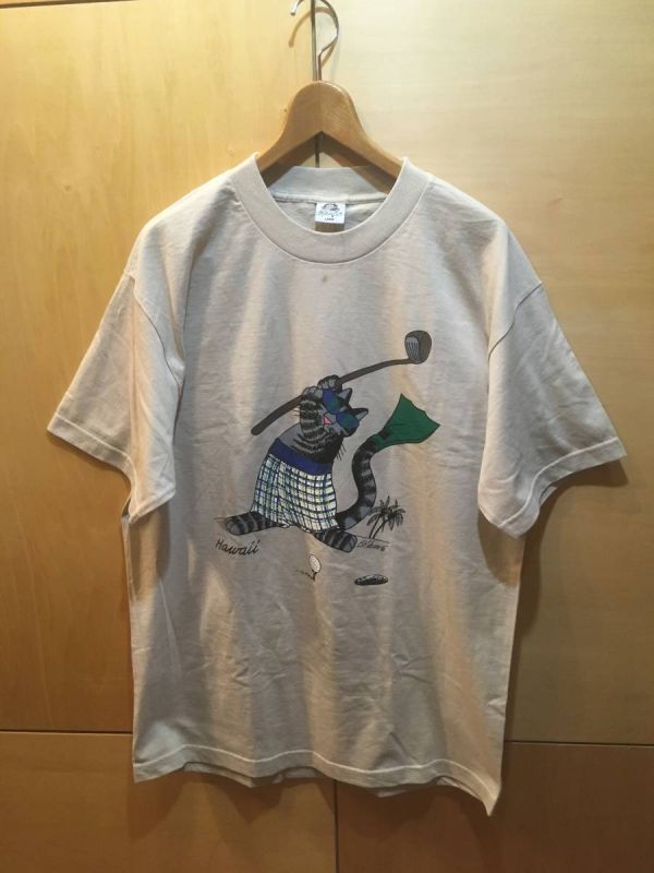 USA製 クリバンキャット 両面プリント ゴルフ Tシャツ L メンズ_画像1