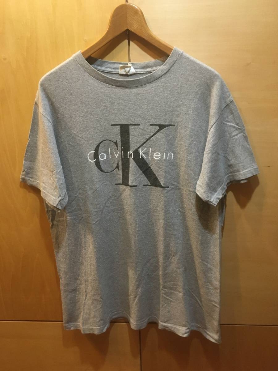 古着 USA製 CK カルバンクライン ロゴ 半袖 Tシャツ メンズ M グレー ビンテージ_画像1