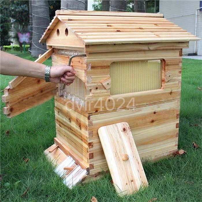 新品推薦 養蜂 組み立て式 蜂蜜がでてくるミツバチのお家 木製 蜂の巣