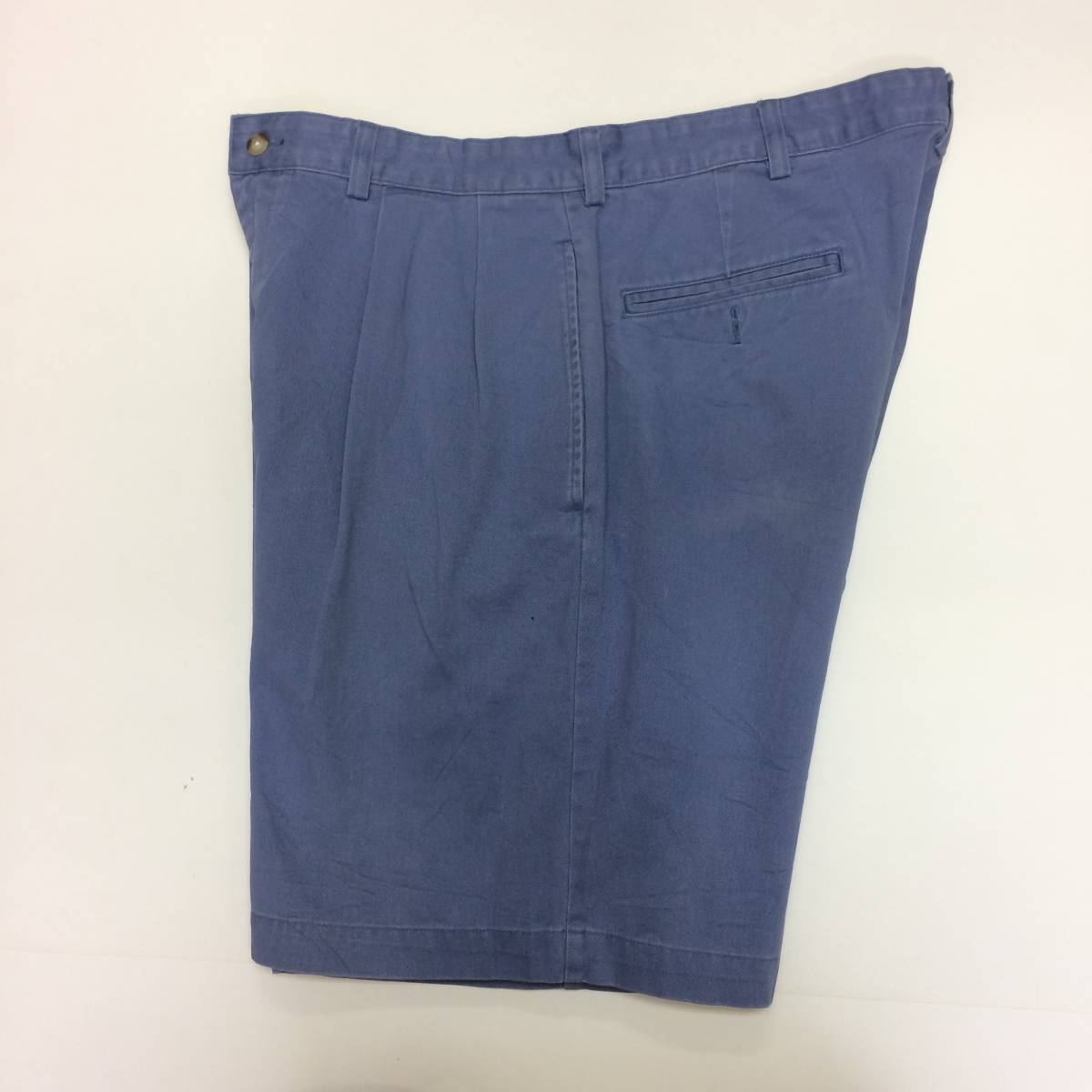 90s RALPH LAUREN ラルフローレン ツータック ハーフパンツ W35 薄ナス色_画像4