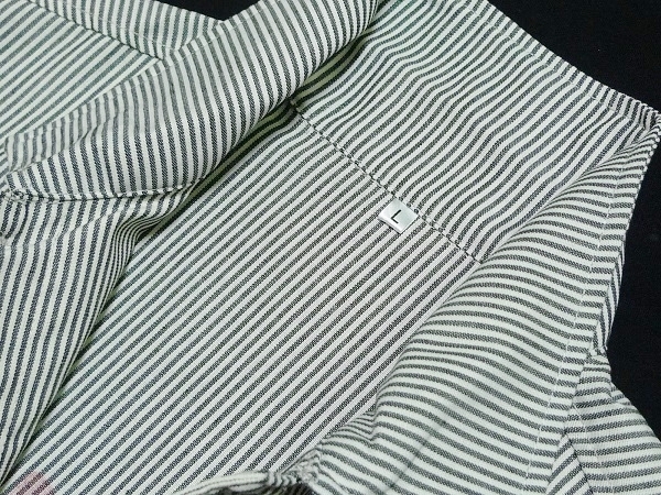 未使用品[広島東洋カープ]襟付きヒッコリーシャツL白xグレーストライプ2021ファンクラブ特典の画像10