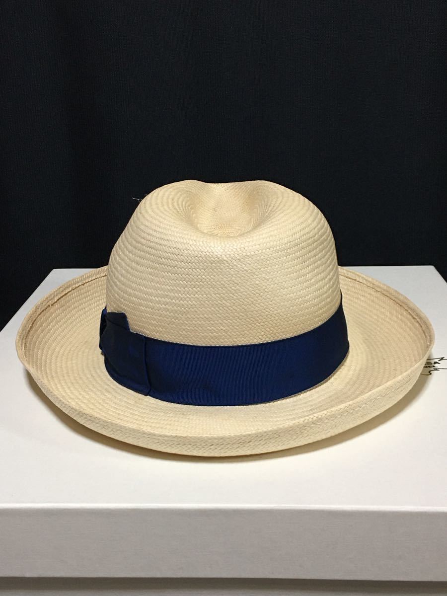 美品 Borsalino ボルサリーノ ” つば広パナマ中折れ帽 販売実績No.1 限定セールの大割引 麦わら帽子 つば広 ボルサリーノ Borsalino 麦わら帽子