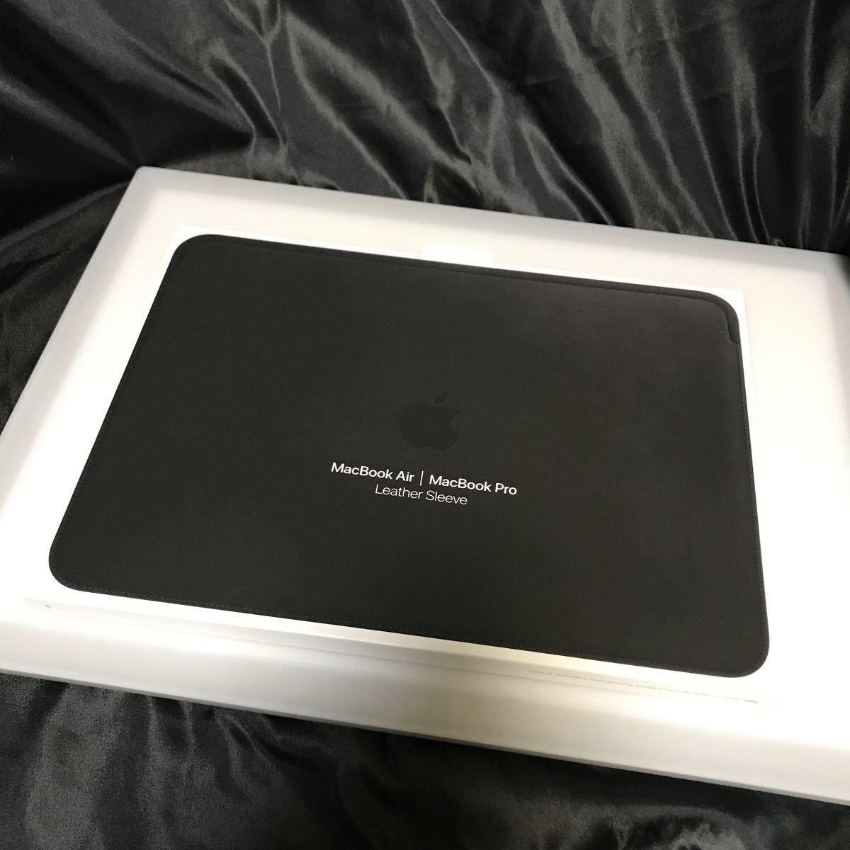 Apple レザースリーブ　leather sleeve  BLACK 13インチ用　MacBook Air Pro 美品　箱付き