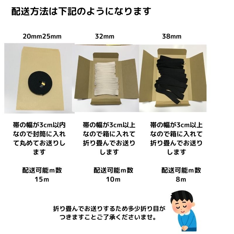 カバンテープ38mmホワイト5M綿ぽいポリアクリルテープ風平織【KT38W5】