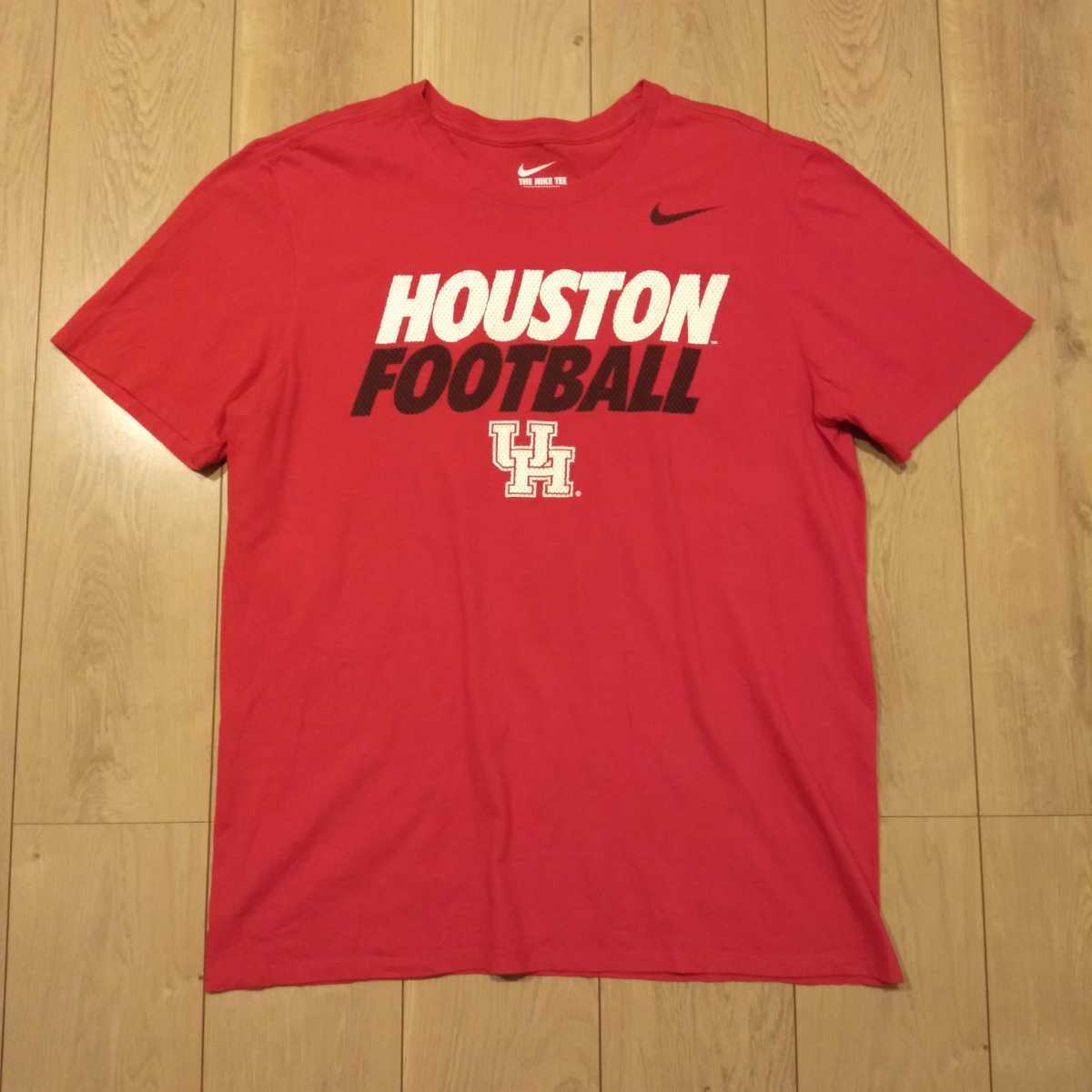 USA古着卸 Lサイズ NIKE ナイキ ヒューストン クーガーズ フットボール ロゴ プリント Tシャツ_画像1