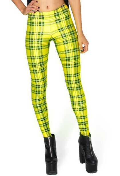 [ beautiful legs leggings *409] tartan check * yellow color 