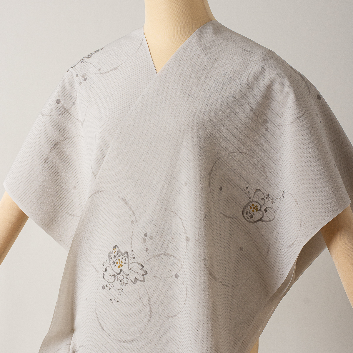東レ シルック 夏 絽ちりめん】小紋 着尺 反物 No.a13 新品 未使用