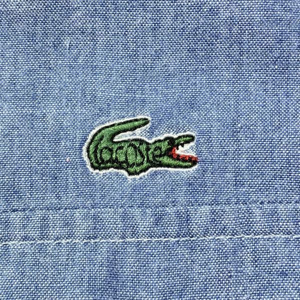 【レア】ラコステ LACOSTE ボタンダウンシャツ BD 半袖 シャツ サイズ４ブルー 綿100％ ゆるダボ ビッグシルエット_画像5