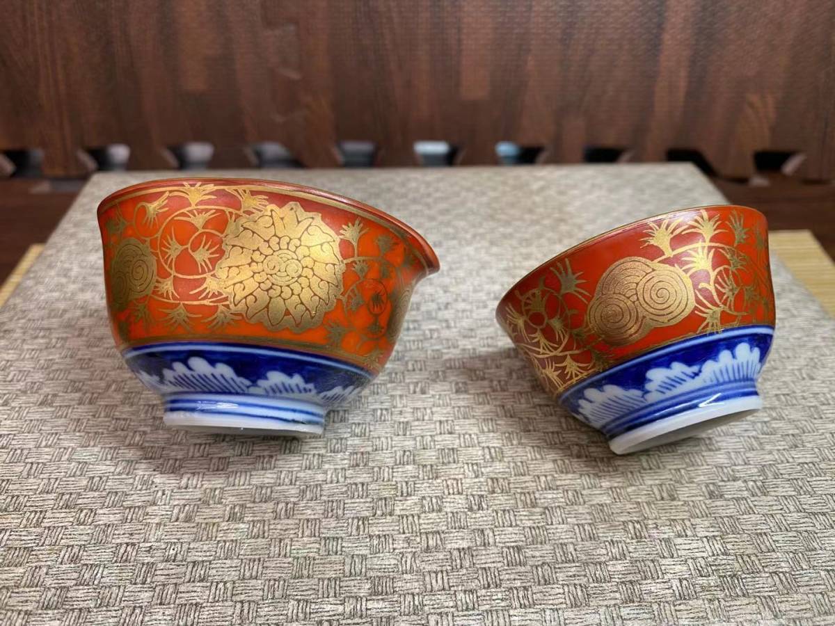 ☆九谷焼 茶器揃い☆ 金襴手 上出長右衛門 ☆九谷焼 茶器揃い☆ 金襴手 上出長右衛門