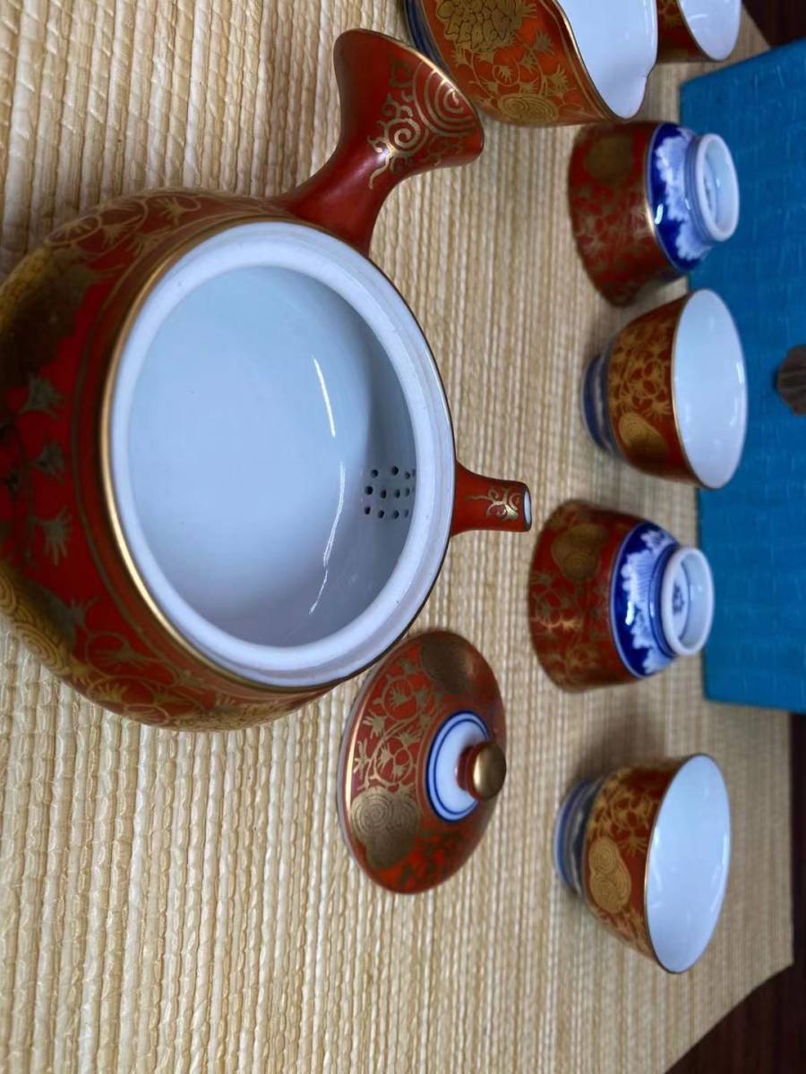 ☆九谷焼 茶器揃い☆ 金襴手 上出長右衛門 ☆九谷焼 茶器揃い☆ 金襴手 上出長右衛門