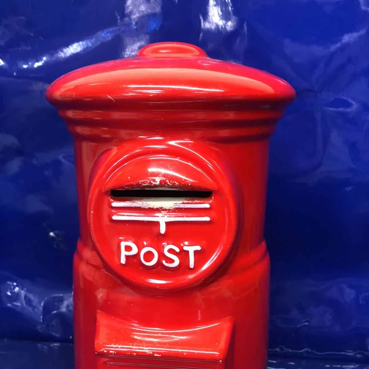  savings box mail post POST yellow Showa Retro post office ceramics miscellaneous goods 