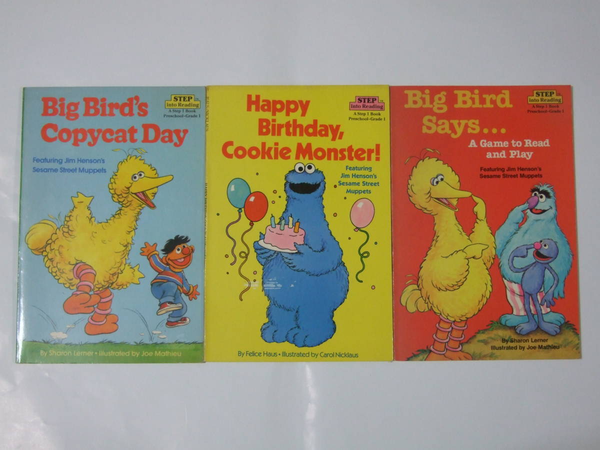 Big Bird's Copycat Day big bird says Happy Birthday, Cookie Monster (Step into Reading)洋書絵本SESAME STREET セサミストリート3冊_画像1