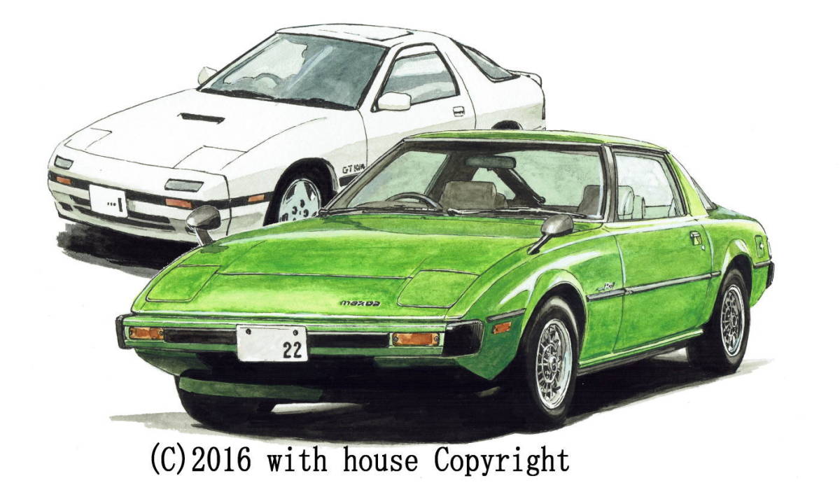 NC-121 マツダRX-7・NC-122 マツダRX-7限定版画300部 直筆サイン有 額装済●作家 平右ヱ門 希望ナンバーをお選び下さい。