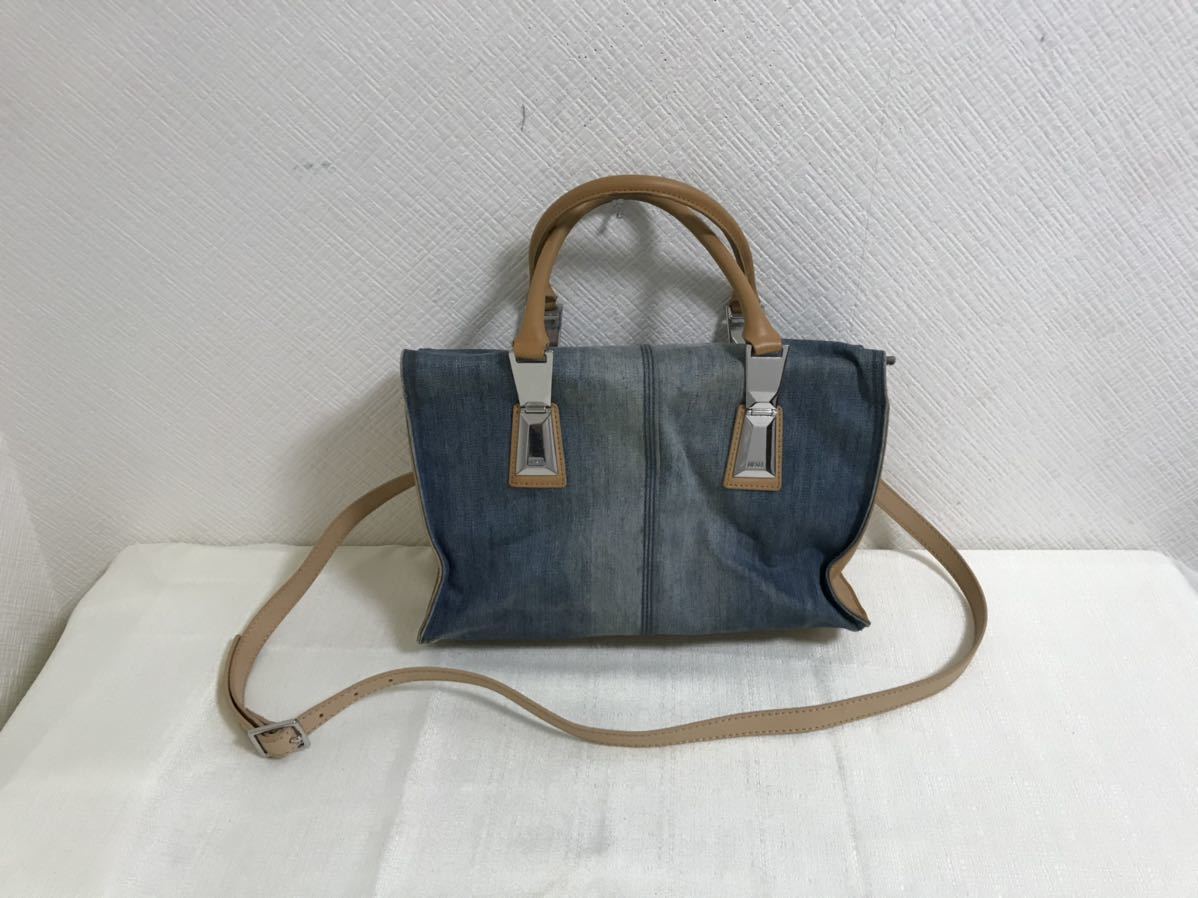 美品 DIESEL デニム × レザー トートバッグ ジッパーバッグ 大容量