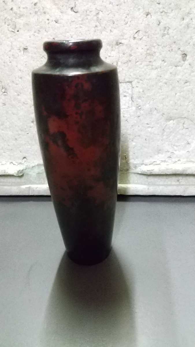 古い 銅製 花瓶 中国古玩美術 古銅