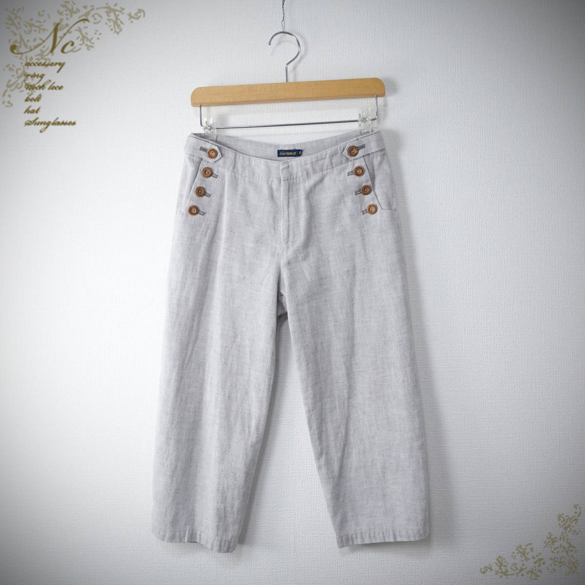 Le minor/ Le Minor /36/linen./ укороченные брюки / светло-серый 