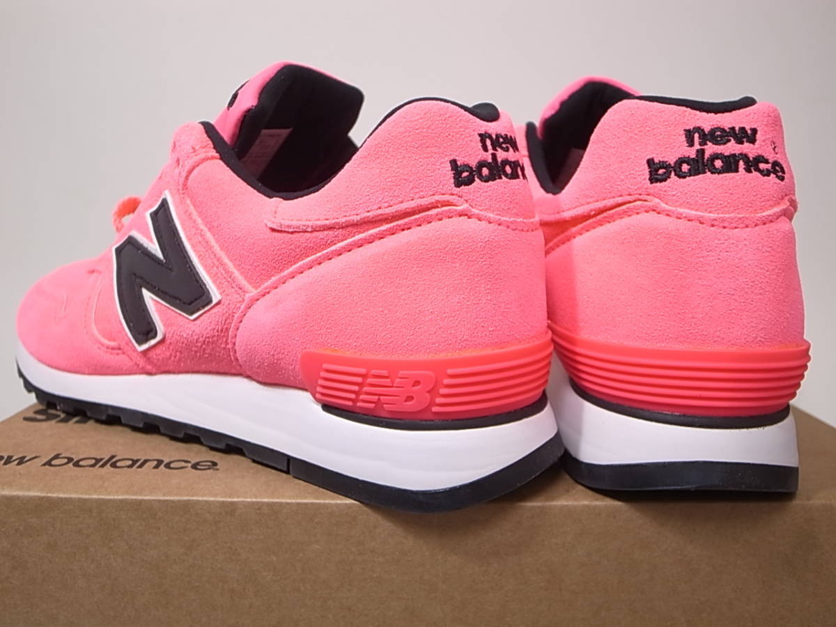 【送料無料 即決】海外限定 NEW BALANCE UK製 M670NEN 23.5cm US5.5新品オールスエードNEON PINKネオンピンクxブラック VIBRAMソール英国製