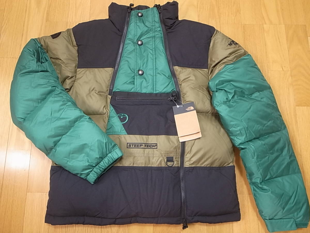 【送料無料 即決】海外限定 THE NORTH FACE STEEP TECH DOWN JACKET M 新品ダウンジャケット オリーブ グリーン ブラック スティープテック_画像1