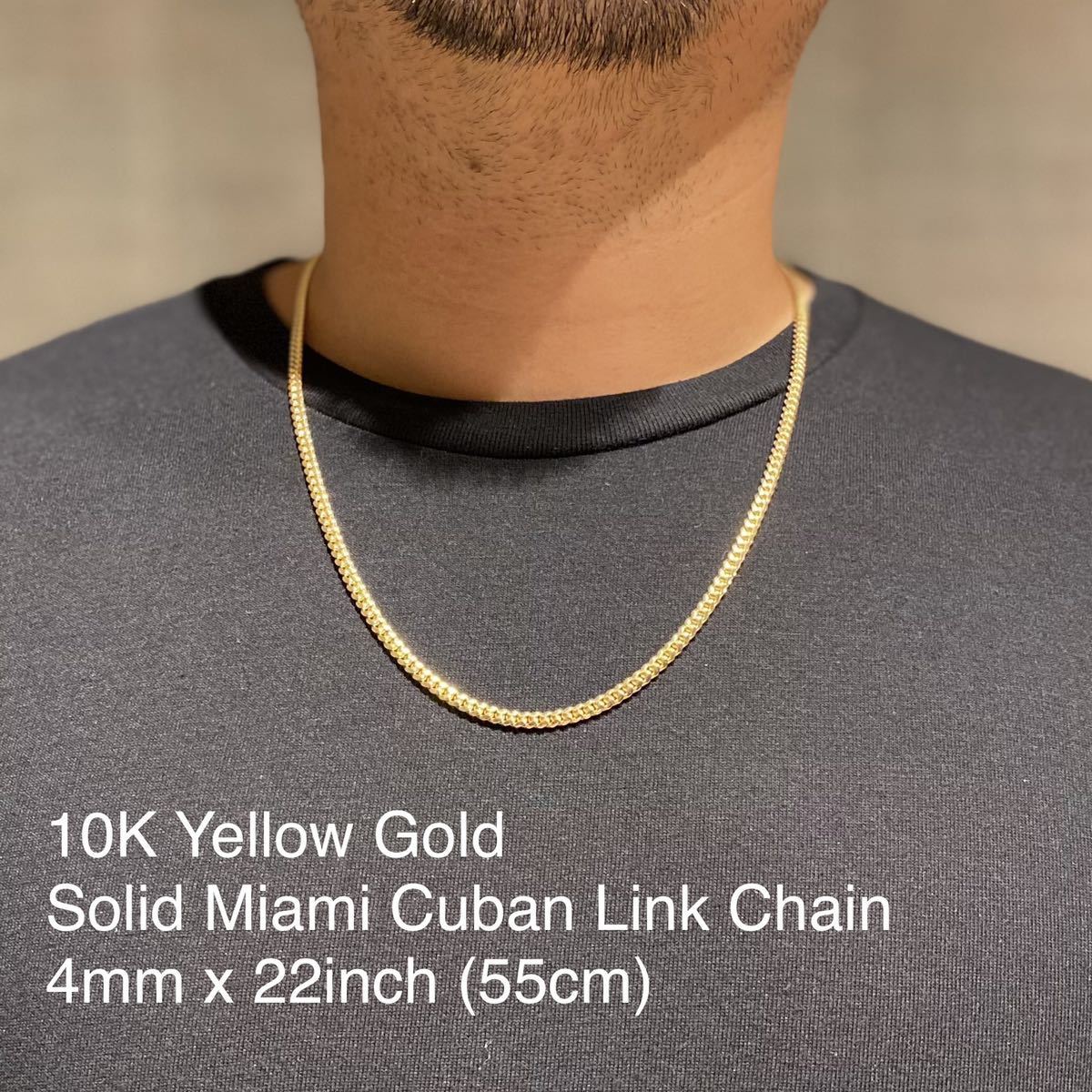 本物 10KT 10金 YG イエローゴールド 4m x 22inch (55cm 本物 10KT 10金 YG イエローゴールド 4m x 22inch (55cm