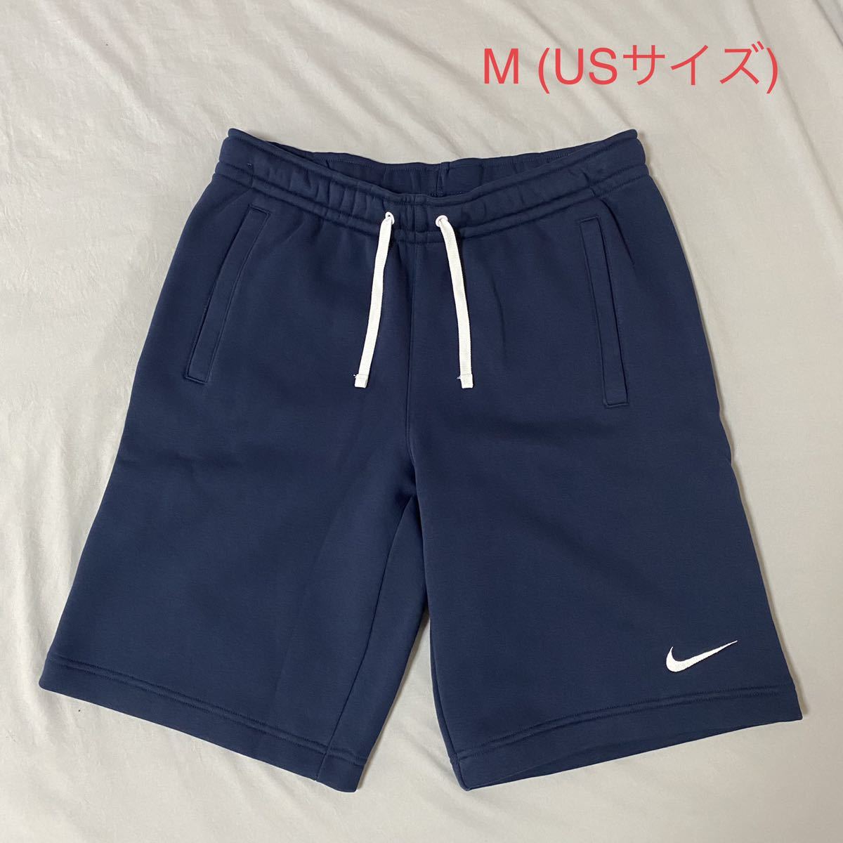 NIKE ナイキ クラブフリース ショートパンツ M (USサイズ) 紺 ネイビー スウェット ハーフパンツ ショート AQ3136-451 新品未使用 タグ付き