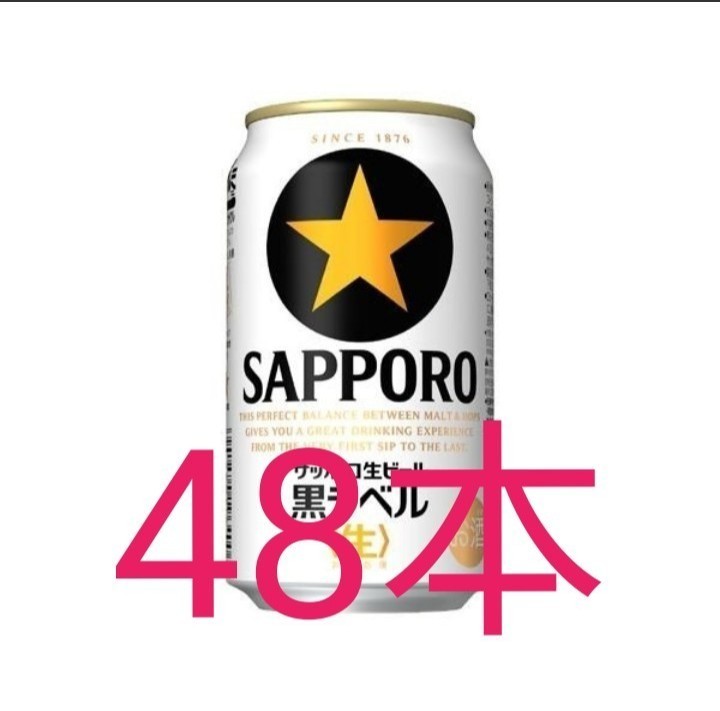 サッポロ 黒ラベル 350ml 48本  2ケース 生 ビール  酒