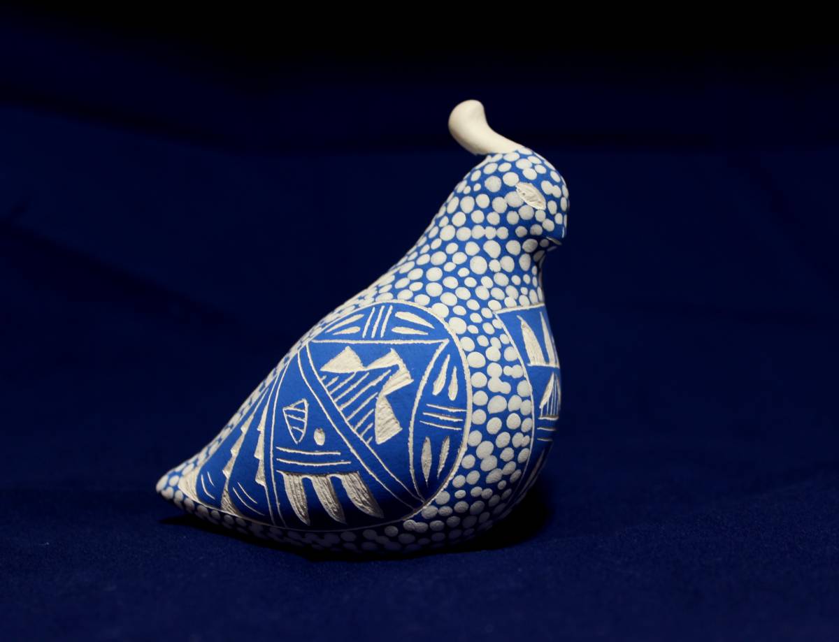 ネイティブアメリカン アコマ プエブロ族 青い鳥 鶉 ウズラ 新品 ネイティブアメリカン アコマ プエブロ族 青い鳥 鶉 ウズラ 新品