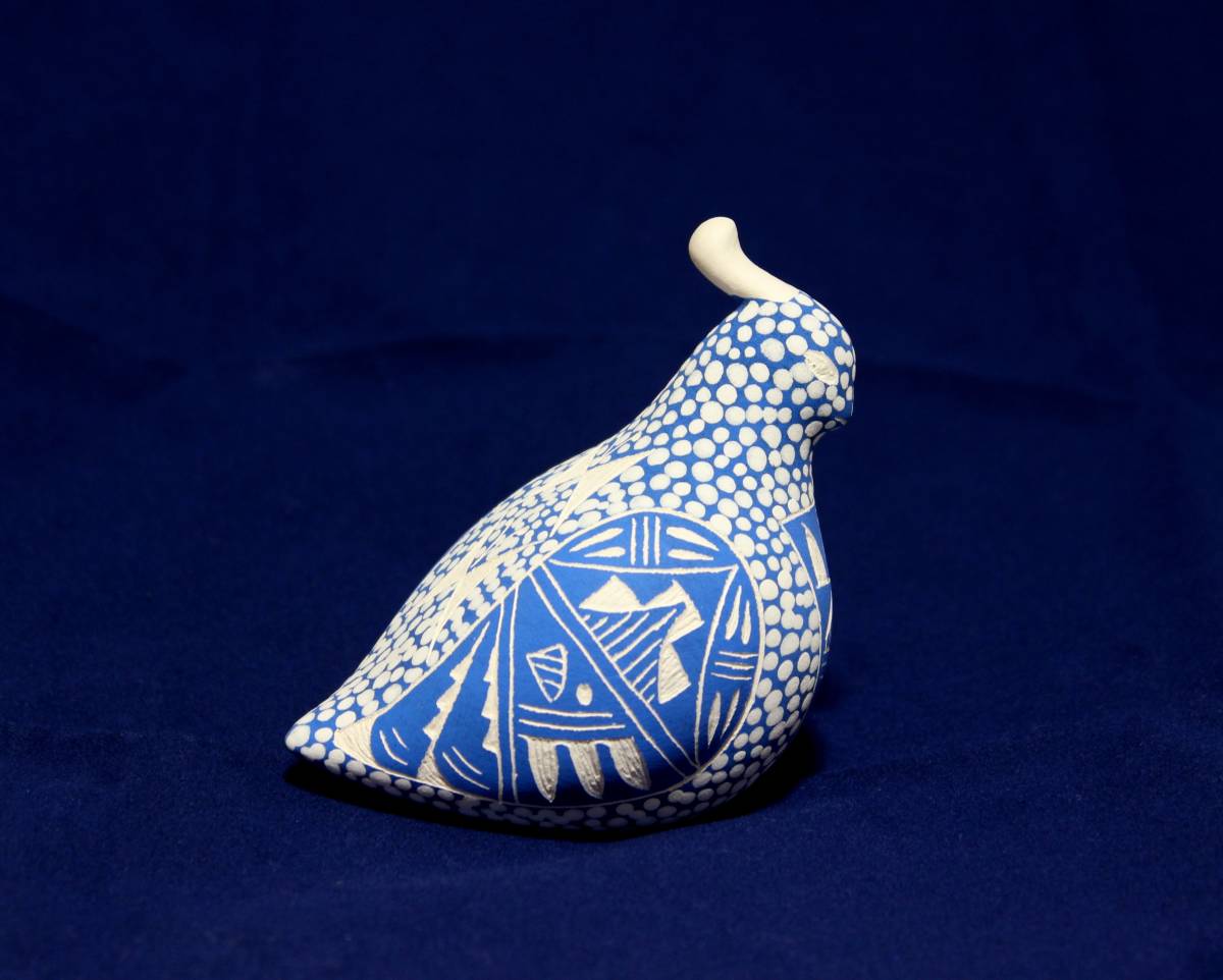 ネイティブアメリカン アコマ プエブロ族 青い鳥 鶉 ウズラ 新品 ネイティブアメリカン アコマ プエブロ族 青い鳥 鶉 ウズラ 新品