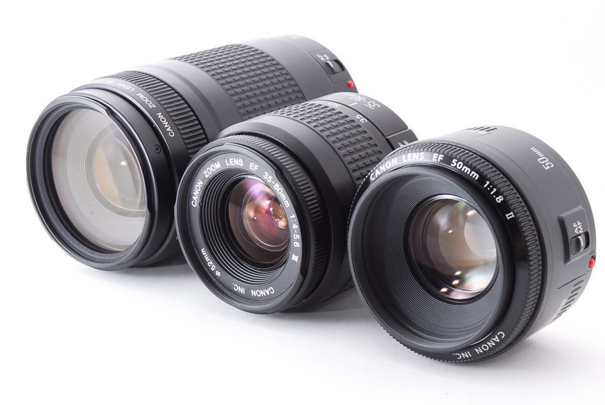 半額SALE／ EF USM EF75-300㎜ EF35-80㎜ IV標準&望遠&単焦点トリプル