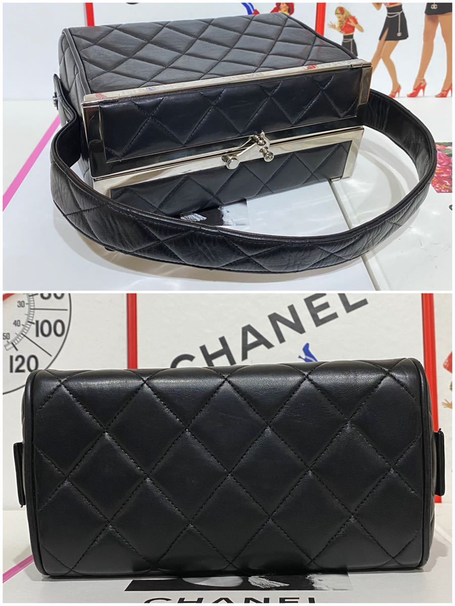 希少 VINTAGE CHANEL ラムスキン バニティバッグ ハンドバッグ 希少 VINTAGE CHANEL ラムスキン バニティバッグ ハンドバッグ